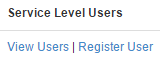 4. View & Register 
Service Level User Links